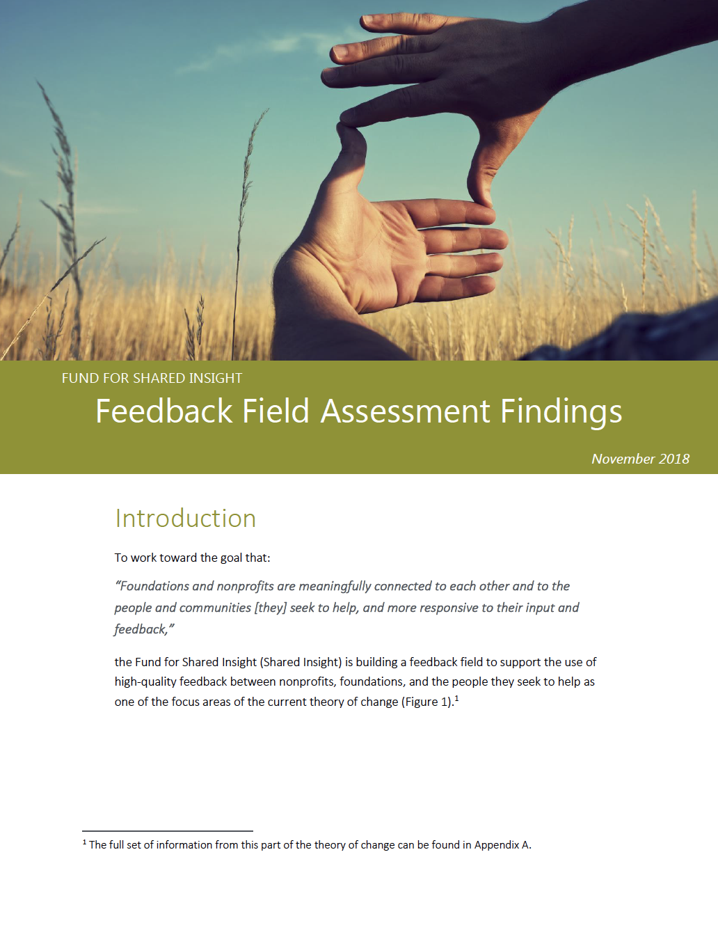 Feedback Field Assessment Findings